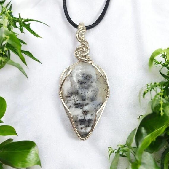 Dendritic Agate Wire Wrapped Sterling Silver ...