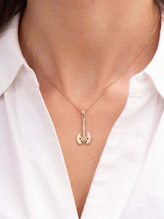 Axe Necklace, 925 Sterling Silver Viking Axe ...