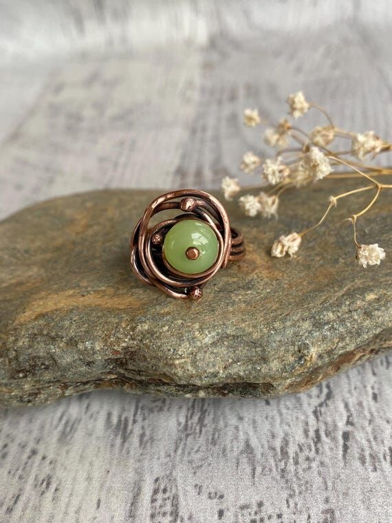 Handmade wire wrapped twist ring size 8...