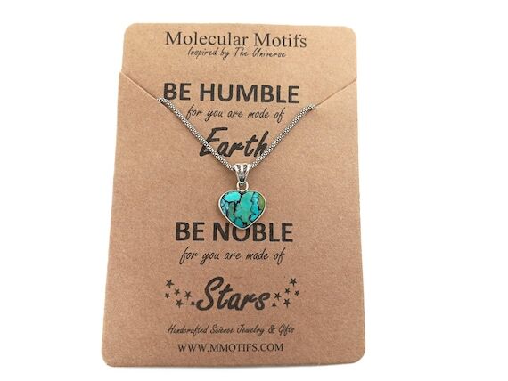 Turquoise Necklace-Sterling Silver Heart Pend...
