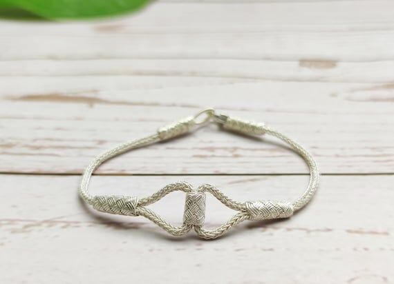 999 Silver Knot Bracelet: Handmade Friendship...