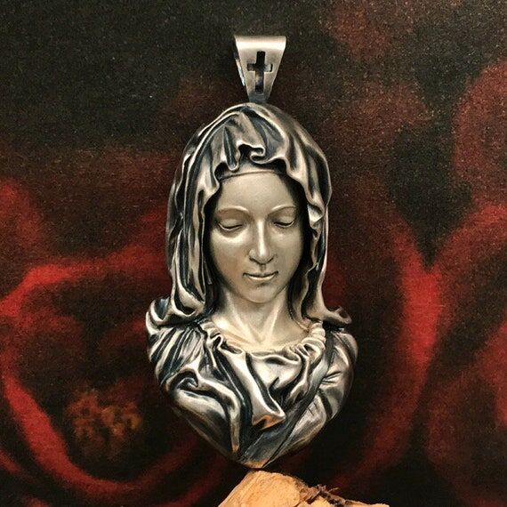 Virgin Mary Pendant— S925 Silver/24K Gold...