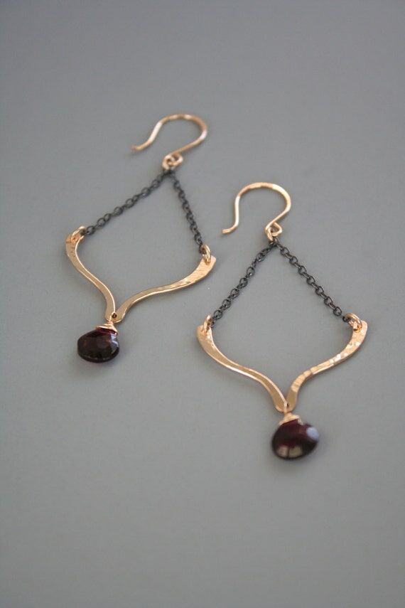 gold filled and oxidized sterling silver lotu...