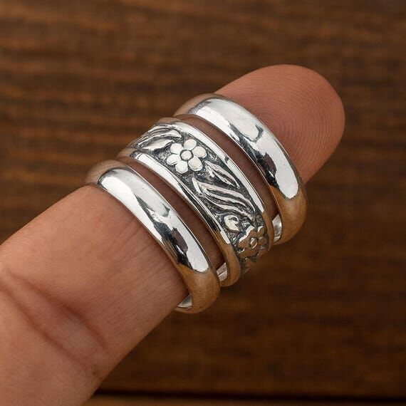 Handmade 925 Sterling Silver Stacking Ring Se...
