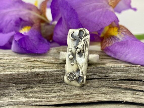 Sterling Silver Equestrian Horse Head Ring - ...