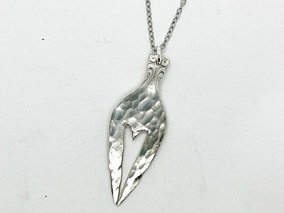 Recycled Silverplate Fork Heart Necklace, Han...