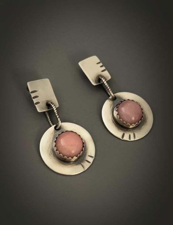 Coral Bloom - Pink Peruvian Stud Earrings - S...