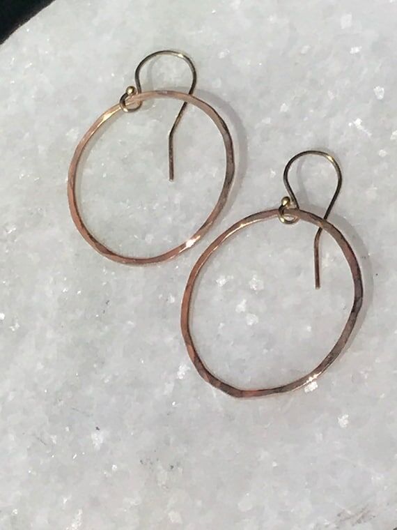 Gold fill wire hoops, lightly forged 1 inch, ...