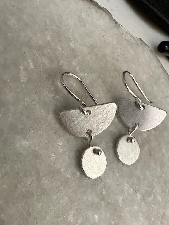 Handmade Sterling Silver Bernadette Earrings:...
