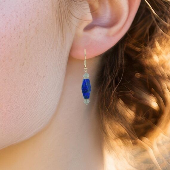 18k Gold Filled Lapis Lazuli Earrings – Boh...