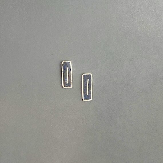 Lapis Lazuli Sterling Silver Stud Earrings: M...