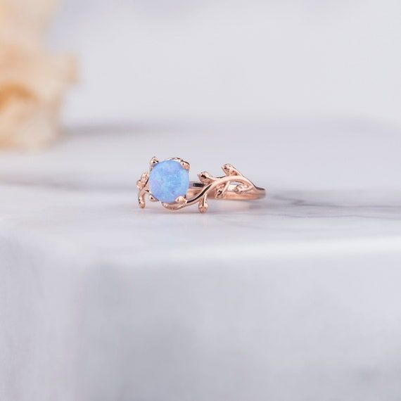 Branch Band Opal Ring, Japanese Turquoise Opa...