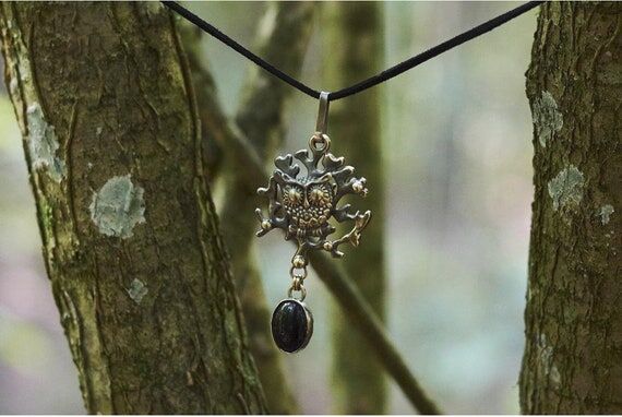 Mystical Owl Pendant Necklace | Antique Bronz...