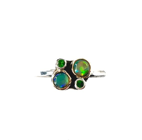 opal and sapphire mermaid ring - one of a kin...