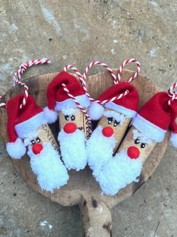 Cork Santa Ornaments...