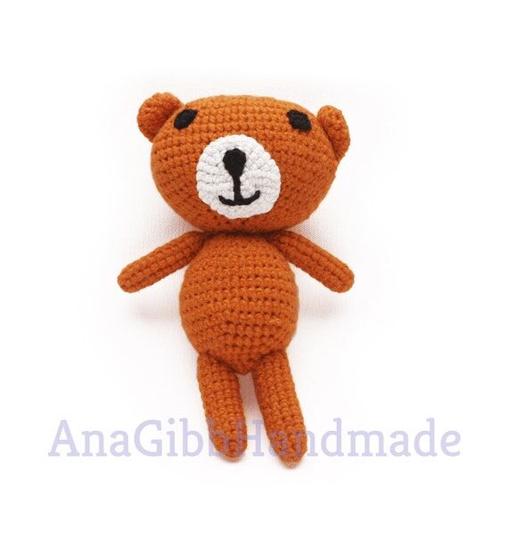 Knitted Teddy Bear Rattle – Handmade Baby T...