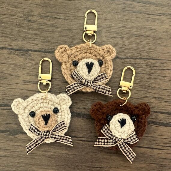 Crochet Teddy Bear Keychain: Handmade Animal ...