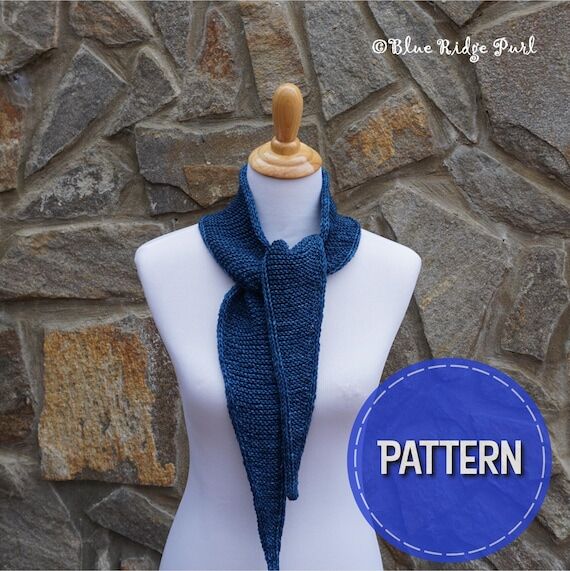 Carolina scarf knitting pattern, womens necke...