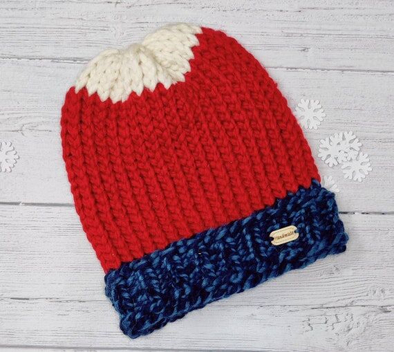 Handmade Chunky Knit Hat - Youth size (Tween...