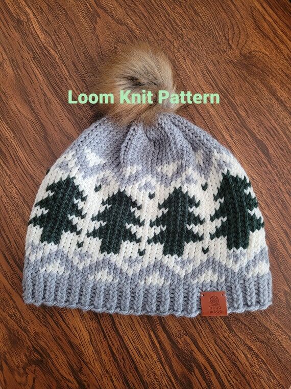Country Living Pine Hat - Loom Knit Pattern -...
