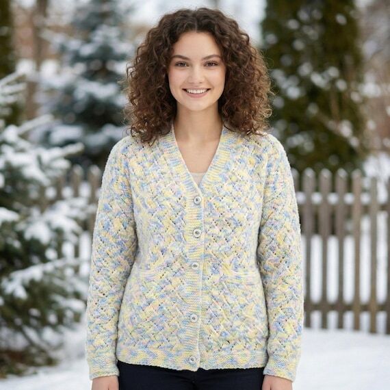 Handknitted Textured Cardigan | Personalized ...