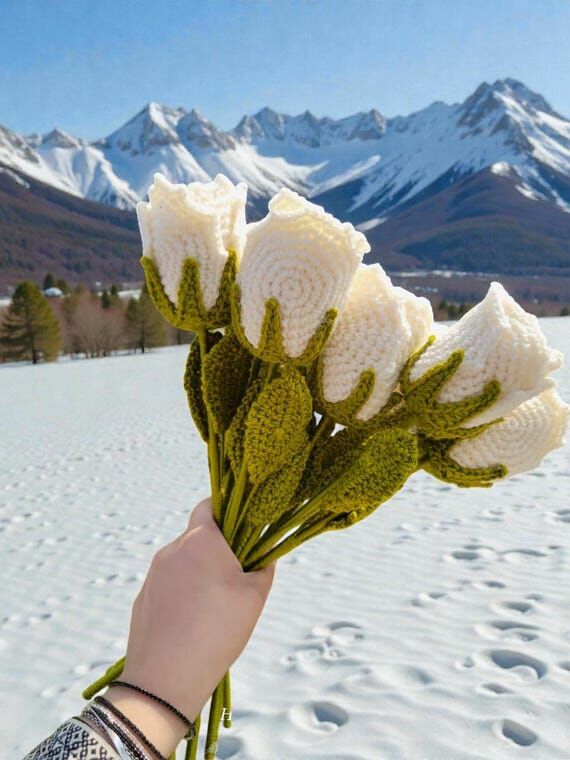 Crochet White Rose Bouquet | Custom Handmade ...