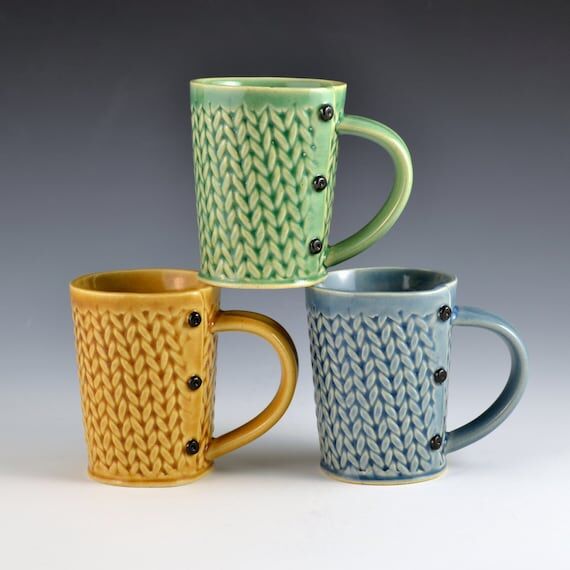 Medium Tea Cup Mug Knitted Pattern, tea cup, ...