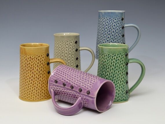 Jumbo Knitted mug Handmade ceramic mug 20 oz ...