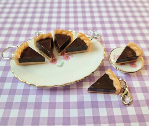 Handmade Polymer Clay Chocolate Torte Tart Sl...