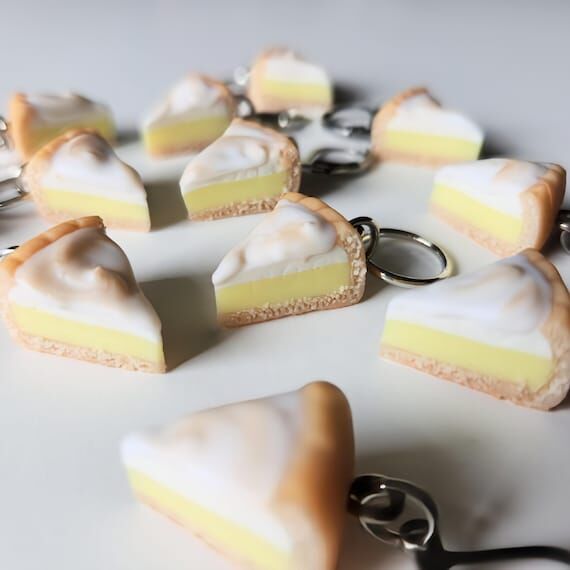 Handmade Polymer Clay Lemon Meringue Pie Slic...