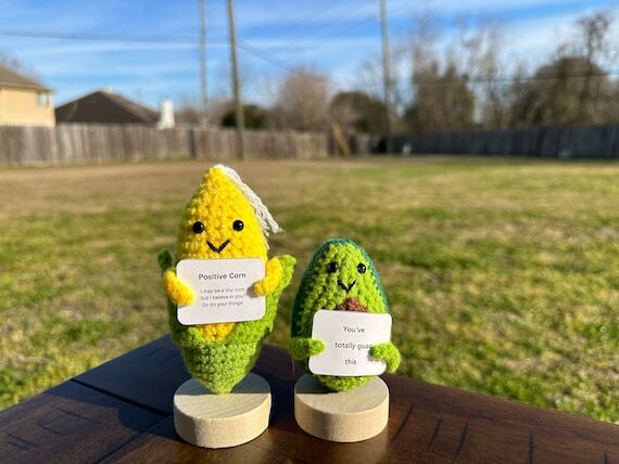 2PCS Personalizable Handmade Crochet Positive...
