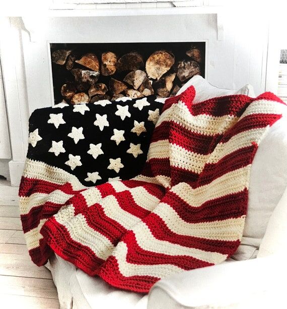 Chunky Crochet Stars And Stripes American Fla...