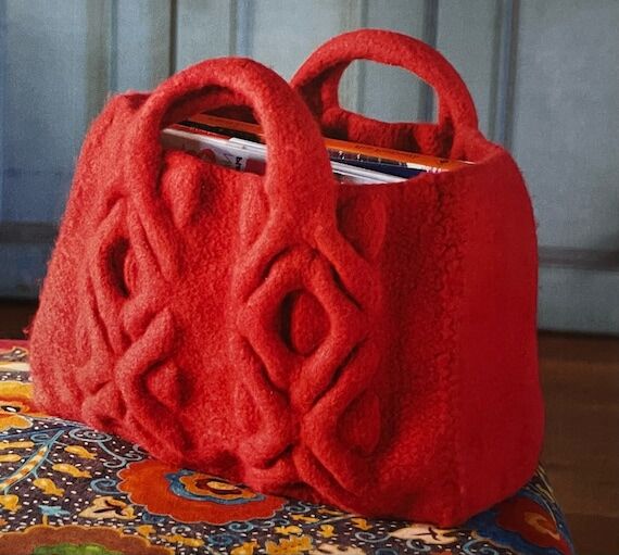 Stunning Knitted Felted Cable Bag Pattern Bea...