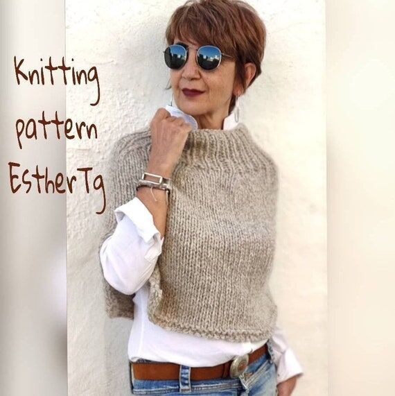 Knitting patterns for women, wool poncho pat...