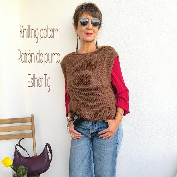 Easy vest knitting pattern for women, chunky ...