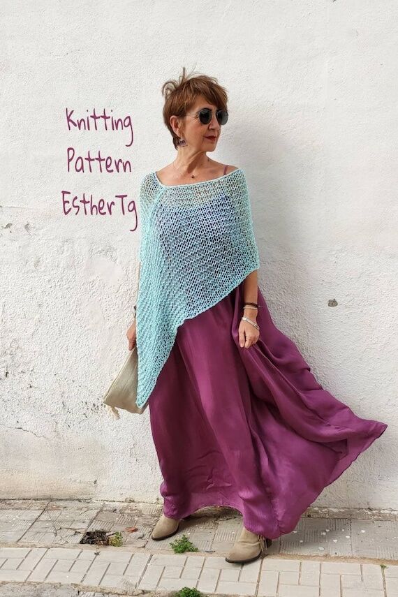 Summer Knitting Pattern, poncho knit pattern,...