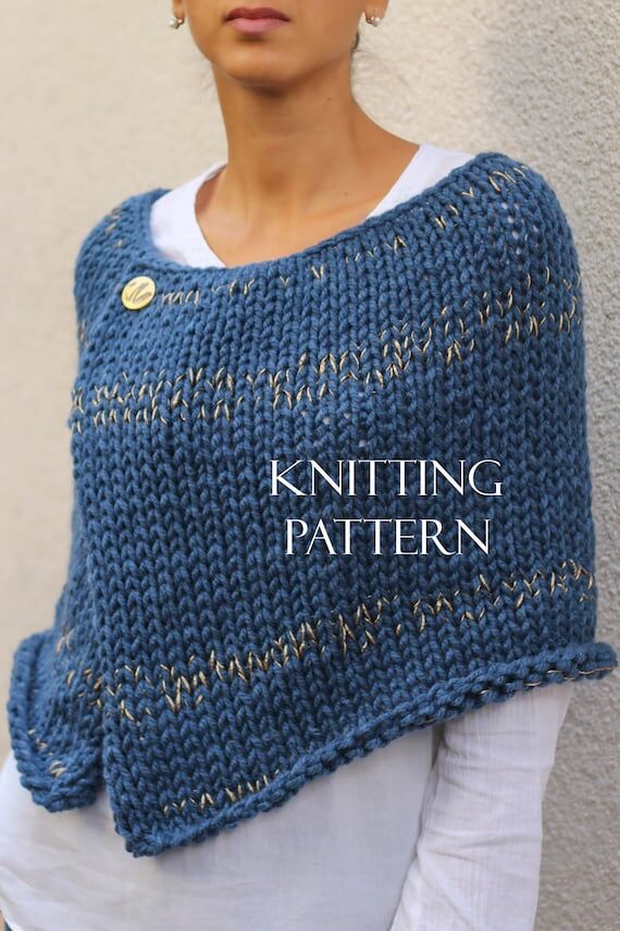 Wool Poncho Knitting Pattern – Winter cape ...
