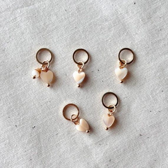 Mother of Pearl Heart Stitch Markers: Knittin...
