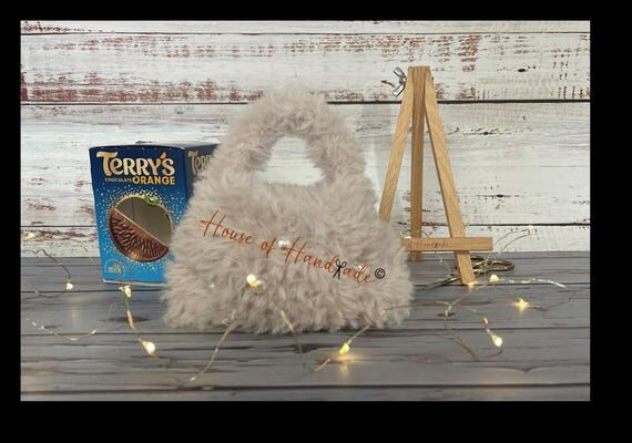 Fur Handbag Chocolate Orange Cover Knitting P...