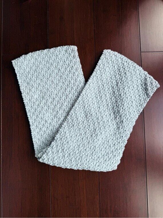 Handmade Grey Knit Infinity Scarf...