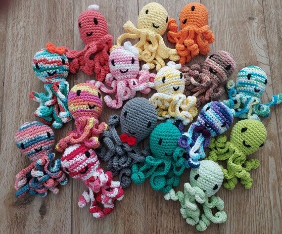 Crocheted Octopus Plush Toy, Preemie NICU Gif...