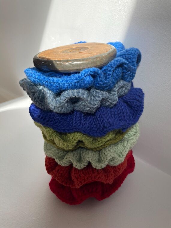 Knitted hair scrunchies...