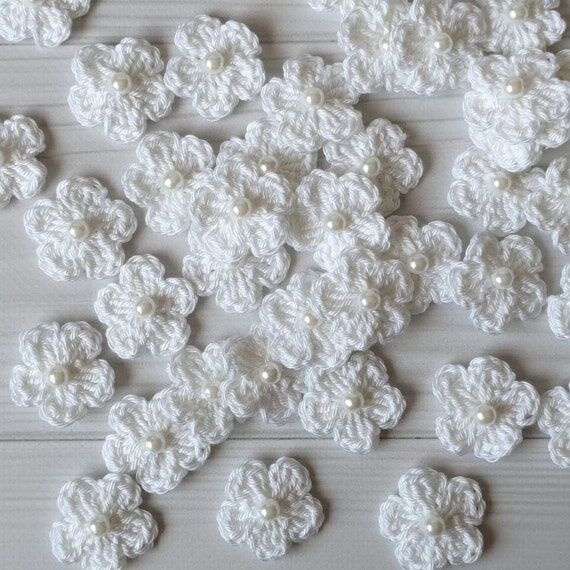 Set flowers Knitted flowers Crochet flowers F...