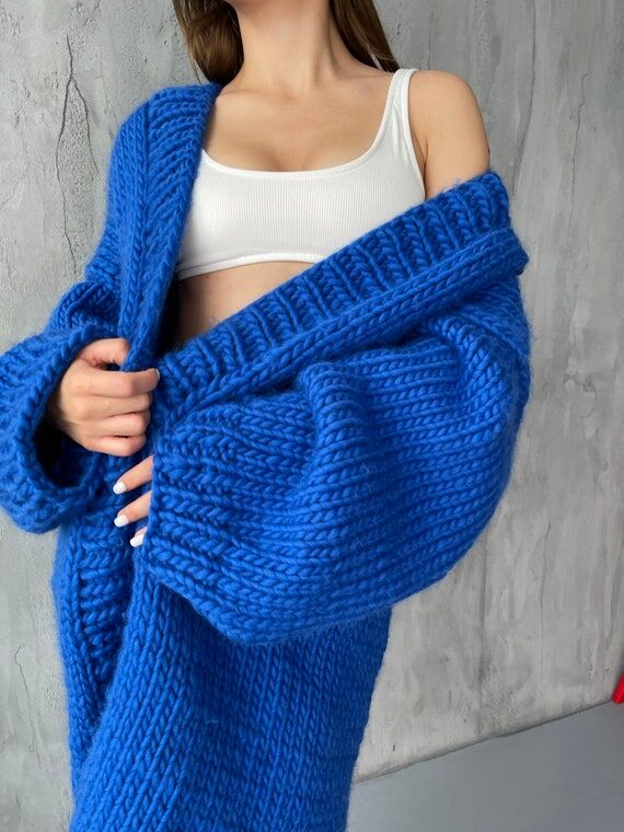 Chunky Knit Cardigan Knitting Kit – Long Me...