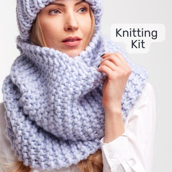 DIY Infinity Scarf Knit Kit: Chunky Merino Wo...