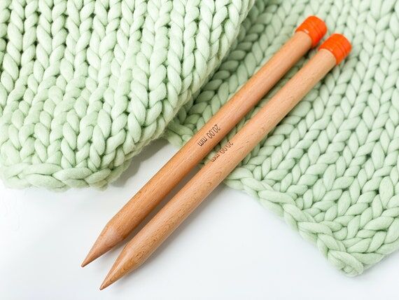 20mm Jumbo Wooden Knitting Needles - US Size ...