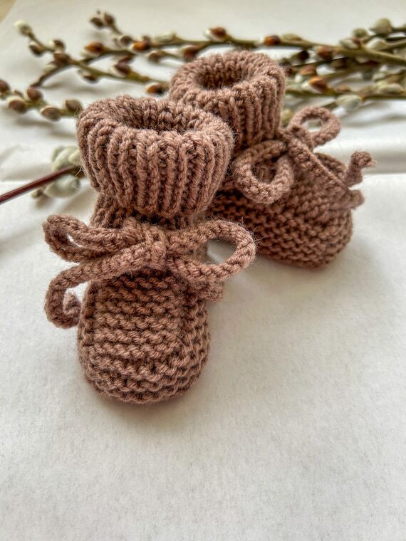 Hand-Knitted Baby Booties: Soft Hypoallergeni...
