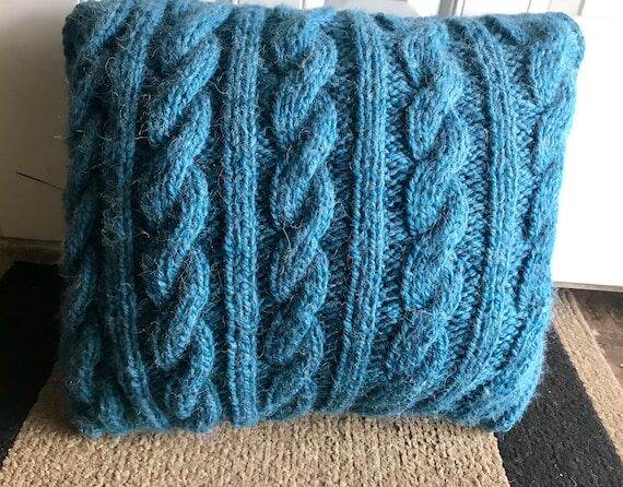 Cozy Knit Pillow - Handmade Knit Pillow - Chu...