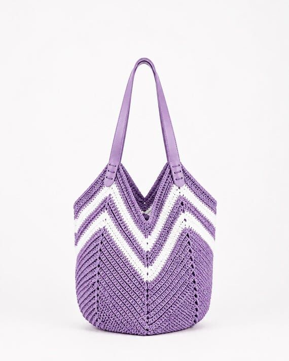 Acrylic Macrame Bag, Handmade Shoulder Tote B...