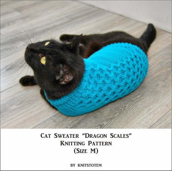 NEW PATTERN Knitted Cable Aran Cat Sweater &q...
